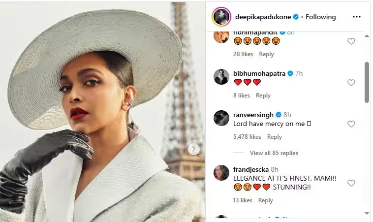 Deepika Padukone Shines in Louis Vuitton at Paris Fashion Week, Ranveer Singh’s Playful Post
