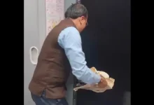 In a shocking incident, an IRCTC staffer was caught on the camera dumping an overflowing dustbin onto the railway tracks from a moving tra