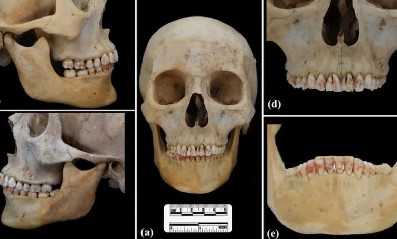 2,200-Year-Old Ancient "Red Princess" Unearthed in China, Teeth Painted with Toxic Mineral