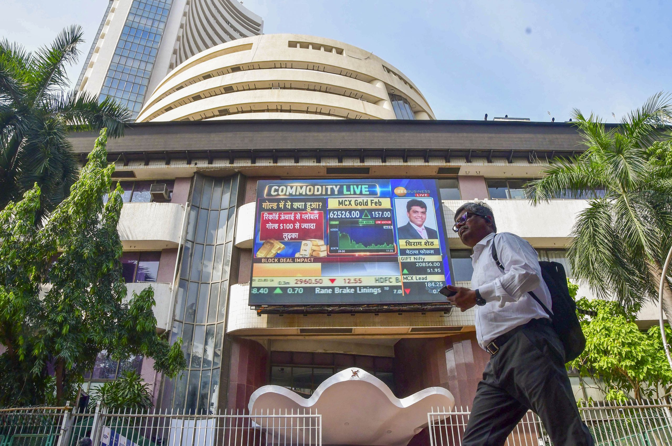 Indian stock markets surge. Sensex, Nifty gain amid positive cues on easing tensions, corporate results.