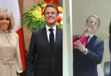 A video of French President Emmanuel Macron’s arrival in Vietnam, showing his wife, Brigitte Macron, seemingly smacking his face just as he stepped off the plane, has gone viral on social media.