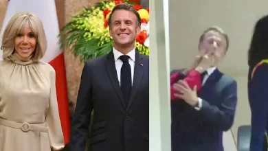 A video of French President Emmanuel Macron’s arrival in Vietnam, showing his wife, Brigitte Macron, seemingly smacking his face just as he stepped off the plane, has gone viral on social media.