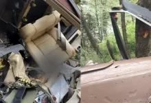 Five passengers died, and two were seriously injured in a helicopter crash near the Bhagirathi River in Uttarkashi district of Uttarakhand.