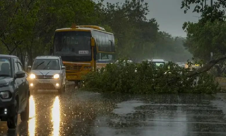 Gusty winds and light rainfall swept across several parts of Delhi on Saturday.