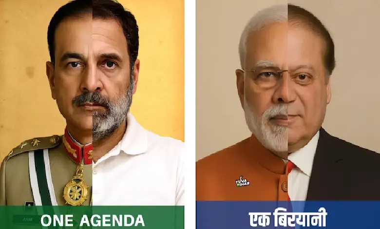 A poster war erupted between the Congress and the Bharatiya Janata Party (BJP) on Tuesday with both linking each other's top leadership to Pakistani leaders.