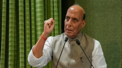 Union Defence Minister Rajnath Singh, during his visit to the Badami Bagh Cantonment in Jammu and Kashmir on Thursday