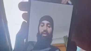 A video of a terrorist, who was killed in an encounter with security forces this morning, shows his mother pleading with him to surrender.