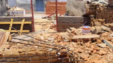 A wall collapsed during construction work on Friday at Sundarpura village of Vijapur Taluka in Mehsana district.