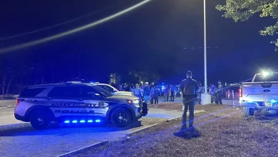 Emergency vehicles at scene of Little River, South Carolina mass shooting; 11 injured. | (Image: FB/ Horry County Police Department)