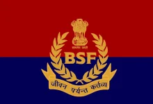 BSF soldier on patrol near the India-Pakistan border in Gujarat, reinforcing security after an infiltration attempt.