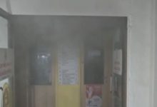 Surat Mission Hospital fire. Patients evacuated on stretchers. Firefighters battle blaze in Athwa Lines.