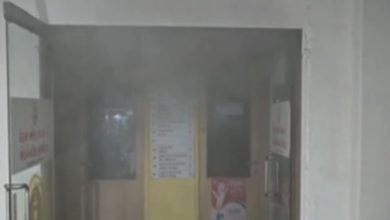 Surat Mission Hospital fire. Patients evacuated on stretchers. Firefighters battle blaze in Athwa Lines.