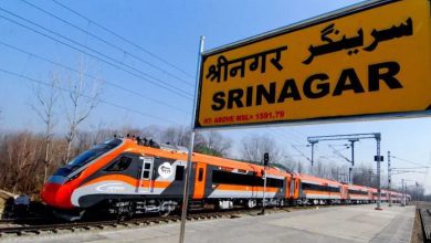 First Delhi-Srinagar train. Soldiers arrive via USBRL, connecting Kashmir to national rail network.