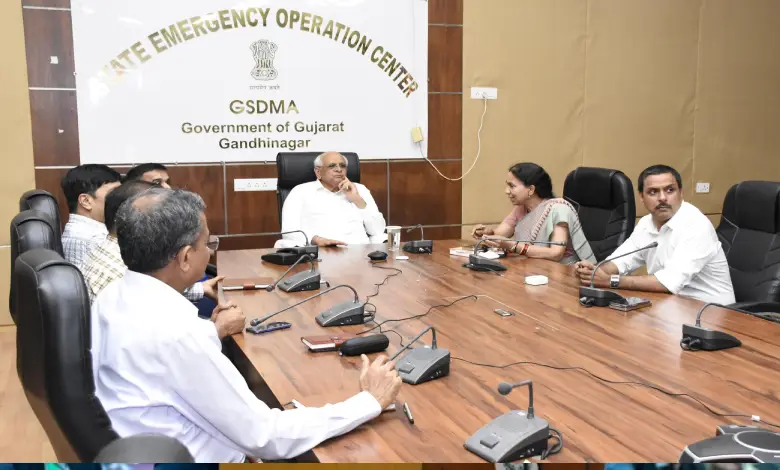Gujarat high alert. CM Patel reviews security with PM Modi. Border security tightened, leave cancelled.