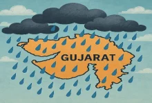 Heavy winds and dust storm in Gujarat as IMD issues alerts for rainfall and thunderstorms across Ahmedabad and other districts.