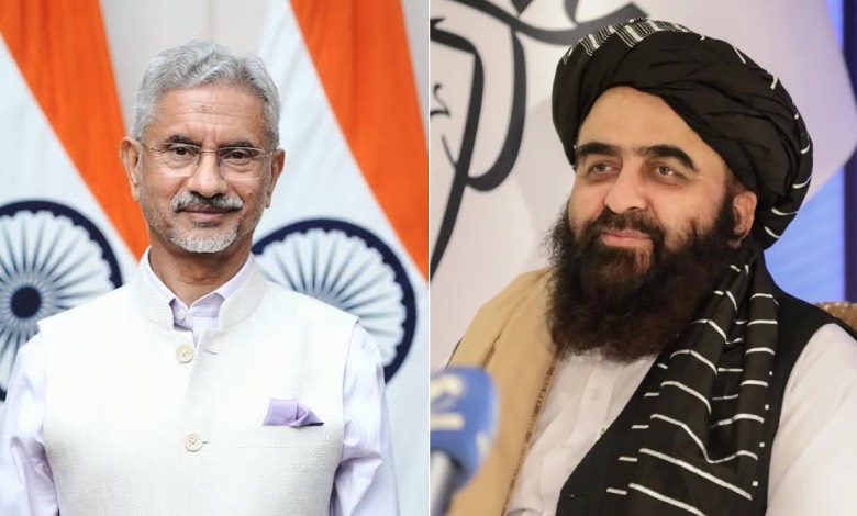 "India-Afghanistan diplomatic meeting: EAM Jaishankar and Afghan FM Muttaqi discuss aid, trade, and bilateral cooperation."