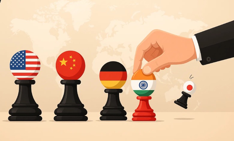 India to be 4th largest economy in 2025 (IMF). Surpassing Japan, aiming for 3rd by 2028.