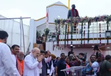 Union Home Minister Amit Shah inaugurates the statue of former Maharashtra Chief Minister Vasantrao Naik in Nanded.