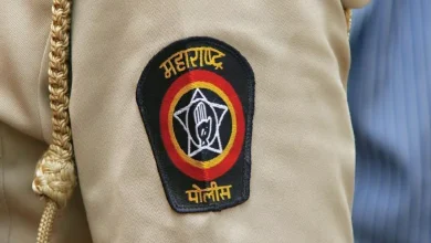 Maharashtra police officers at a press conference announcing major statewide transfers and appointments.