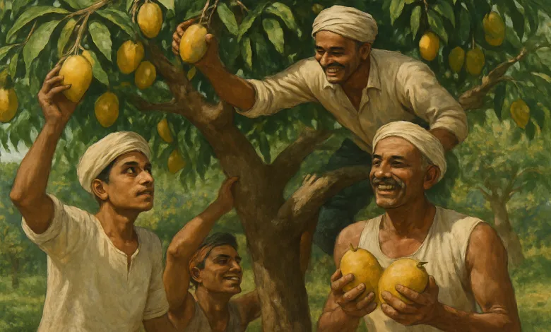 Mango theft in Navsari villages. Farmers lose sleep, lakhs in losses as 2,000 maunds stolen daily.
