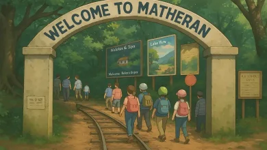 "Scenic view of Matheran’s lush green hills, red soil pathways, and horse rides in Asia’s only automobile-free village."