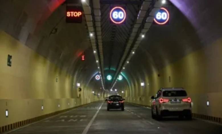 "Mumbai Coastal Road tunnel with traffic congestion due to vehicle breakdowns and accidents, highlighting safety concerns."
