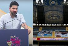 Rohit Sharma Stand inauguration at Wankhede Stadium with MCA officials and cricket legends present