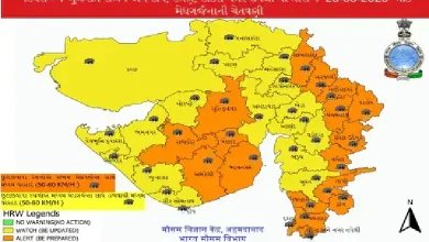 Crowd gathers for PM Modi’s Ahmedabad roadshow amid rain and storm warnings issued by IMD across Gujarat.