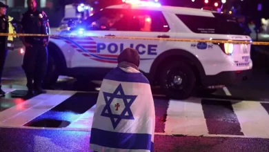 "Police outside Capital Jewish Museum after fatal shooting of Israeli diplomats in Washington DC antisemitic attack"