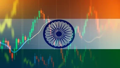 "Illustration of India's economic growth chart surpassing China, US, and EU with UN report data highlights."