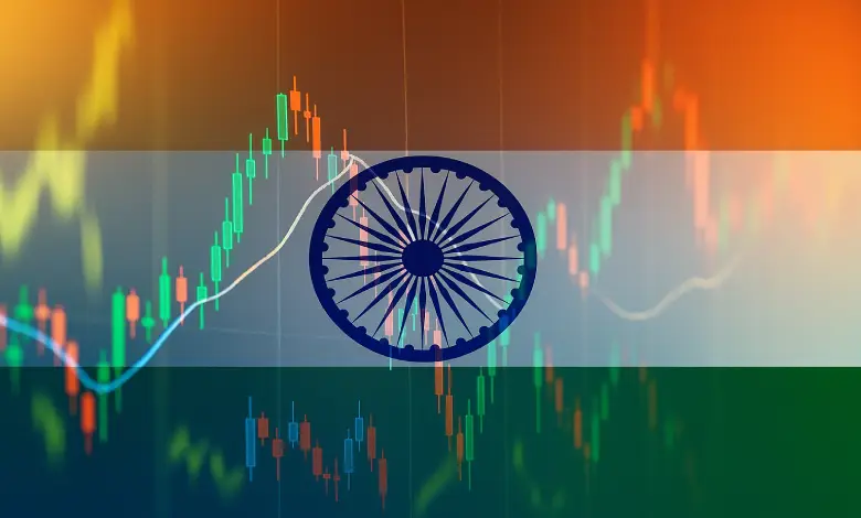 "Illustration of India's economic growth chart surpassing China, US, and EU with UN report data highlights."