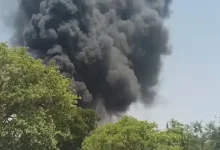 A plane has crashed in the Meghaninagar IGP compound of Ahmedabad city.