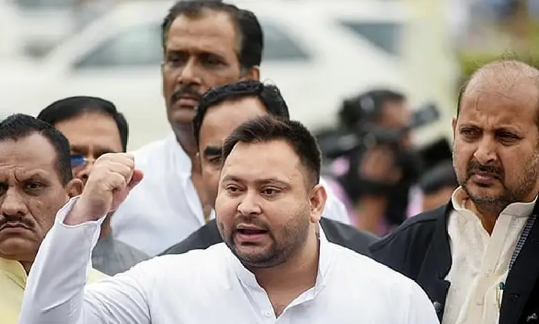 Rashtriya Janata Dal (RJD) leader Tejashwi Prasad Yadav had a miraculous escape when a truck ploughed into his convoy under Goraul police station limits in Vaishali district.