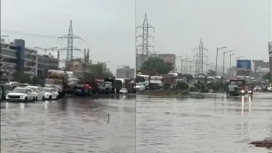 Flooded street in Ahmedabad's Nikol area blocks ambulance access, leading to a tragic fatality amid ongoing monsoon rains.