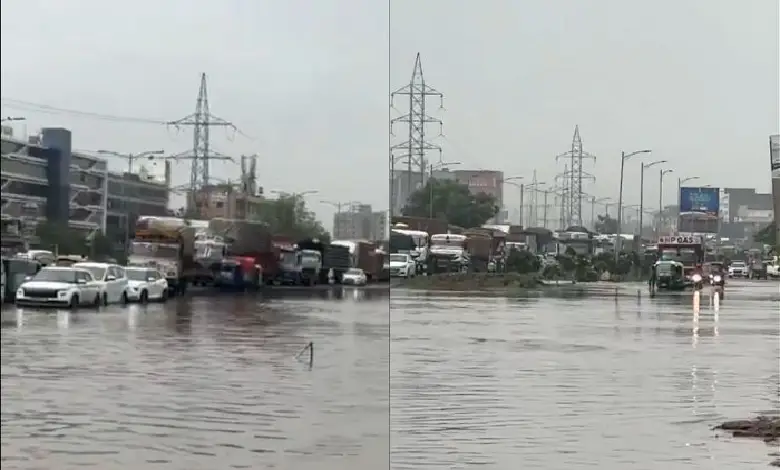 Flooded street in Ahmedabad's Nikol area blocks ambulance access, leading to a tragic fatality amid ongoing monsoon rains.