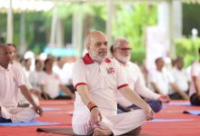 Amit Shah Leads Yoga Session in Ahmedabad's Prahladnagar Garden; 4.5 Lakh Join World Yoga Day Celebrations Across Gujarat