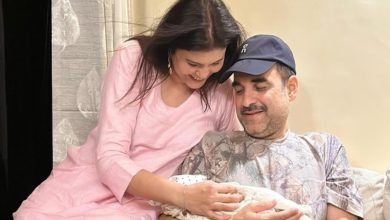 ‘Bade Papa’ Pankaj Tripathi cradles Paritosh Tripathi’s baby as wife Mridula joins in joy. See pic