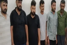 Jamnagar police bust fake liquor factory; 6 arrested and illegal alcohol pouches seized during raid in Navy Moda village.