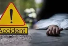 Truck-bike collision on Surendranagar-Dhrangadhra highway amid rising road accident deaths in Gujarat.