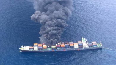 Major Fire Engulfs Singapore Container Ship Near Kerala Coast, 4 Crew Members Missing