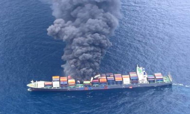 Major Fire Engulfs Singapore Container Ship Near Kerala Coast, 4 Crew Members Missing