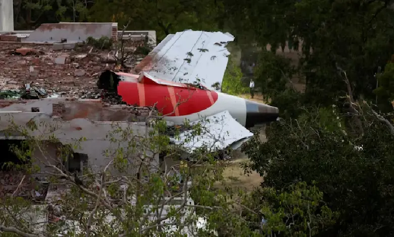 Wreckage of Air India Boeing 787-8 after fatal crash at medical college hostel; 241 dead, Turkish link under scrutiny.