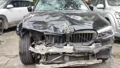 A five-year-old girl was killed and two others critically injured after a speeding BMW car crashed into a scooter in Noida's Sector 30 on Saturday night.