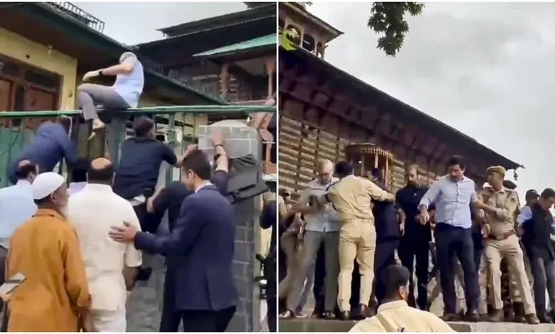 Omar Abdullah Scales Wall Amid House Arrest To Reach Martyrs’ Graveyard