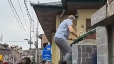 J&K Chief Minister Omar Abdullah on Monday slipped through security barricades and jumped over the boundary wall of Mazar-e-Shuhada.