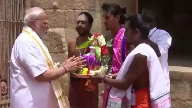 Prime Minister Narendra Modi on Sunday visited the iconic Gangaikonda Cholapuram Temple in Tamil Nadu's Ariyalur district to pay tribute to the legacy of the Chola dynasty.