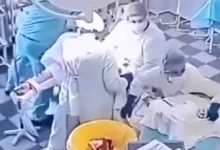 A viral video is showing healthcare professionals' resilience and strength even as a natural disaster strikes.