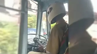 Kerala Bus Driver Dons Helmet Amid Bharat Bandh Chaos