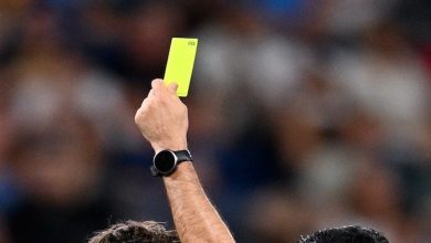 Two Australian Players Yellow Cards Football