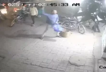 CCTV captures Rajkot miscreants attacking a paan shop with soda bottles, sparking fear among local traders.